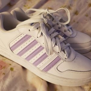 K-Swiss White Purple Stripe Shoes